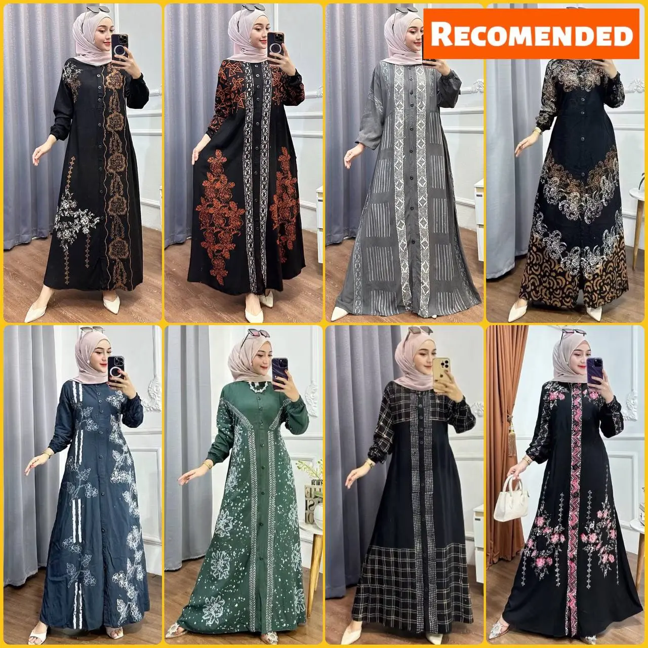 Gamis Twill Rayon Premium Model Kancing Terbaru Modern Kekinian Syari Produk Lokal - Batik Usman Muslim Lebaran