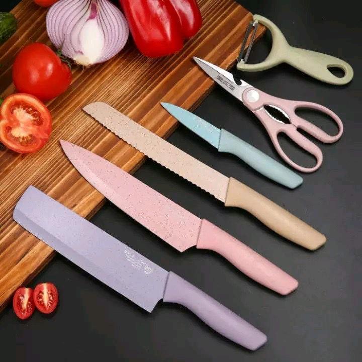 6in1 Pisau Set 6pcs KITCHEN KNIFE YUMI Pisau serbaguna pisau vishal 4
