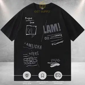 LAMLICKA BAJU OVERSIZE TEE BRANDED IMPORT ORIGINAL UNISEX JAPAN EDITION SKETCH PANDA PURSUE LOVE