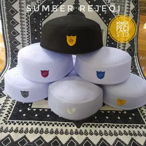 Peci Malaysia Putih No 1-10 Kopyah Malaysia Nuzli Haji Alay Peci Putih Malaysia Peci Murah Kopiah Dewasa Kopiah Muslim Motif Oleh oleh haji umroh Murah