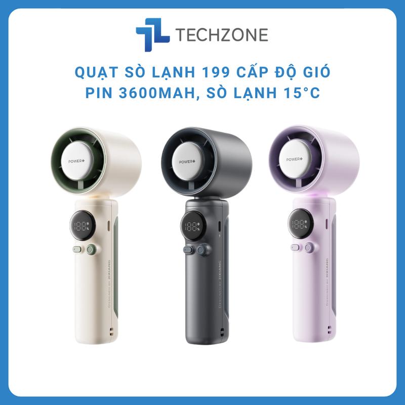   DK  Quạt cầm tay mini có sò lạnh sạc điện 3600mAh điện lạnh quạt phản lực cầm tay 199 tốc độ gió màn hình LED Kèm sò lạnh 