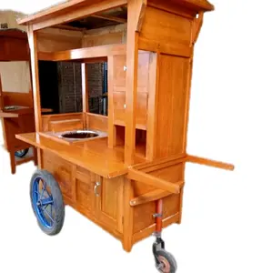 Gerobak mie ayam dorong roda 3 bahan kayu maoni ringan didorong