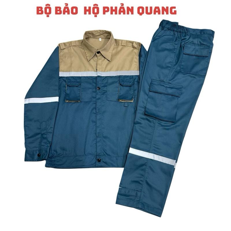  Bộ quần áo bảo hộ lao động nam dài tay Mã 38,Có phản quang,Quần túi hộp Vải kaki thoáng mát khi mặc 