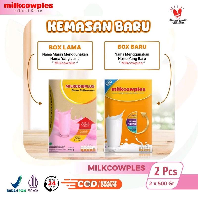(2 Pcs) Milkcowples 55% Susu Fullcream Kaya Kalsium dan Protein 2x500gr Minuman Dairy Milkcow 1