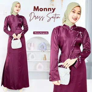 MONNY DRESS MAXI KONDANGAN GAUN PESTA ATASAN WANITA BRIDESMAID SATIN TERMURAH VIRAL PREMIUM (MGA)