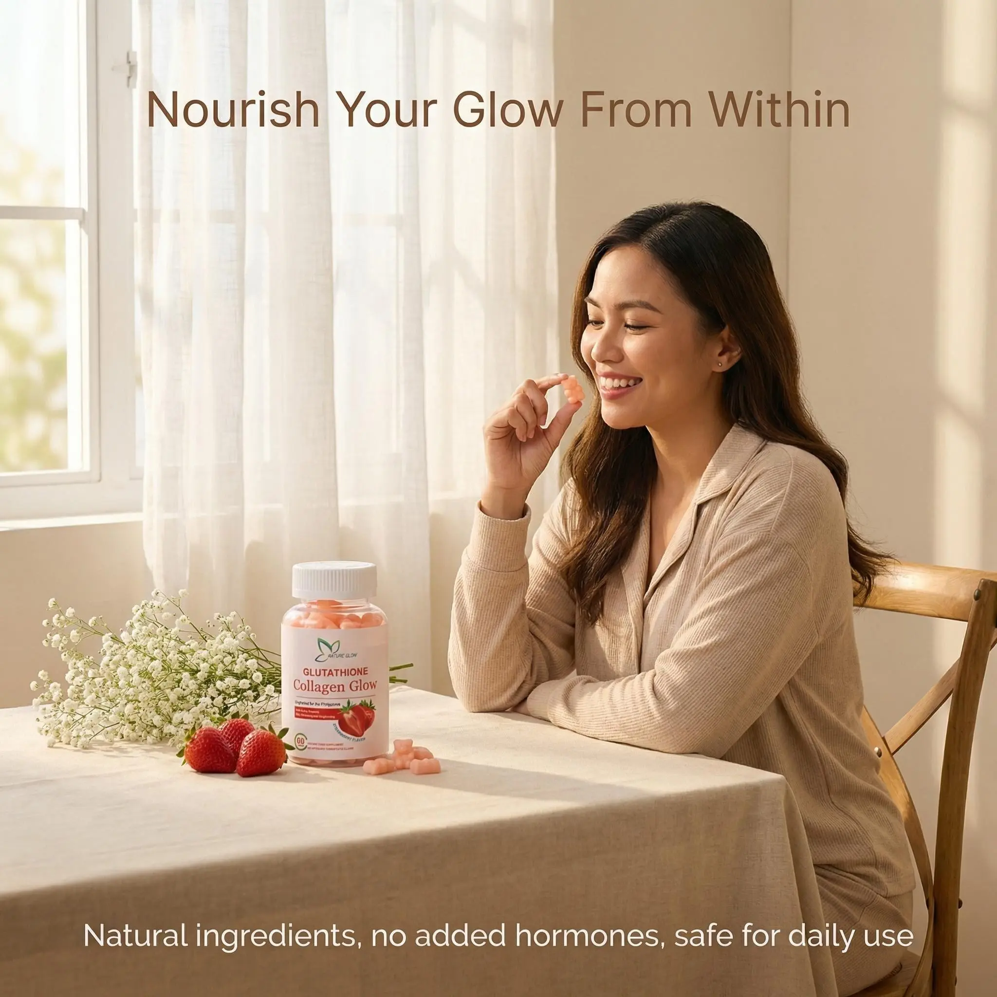 FDA Approved Nature Glow 60PC Glutathione Collagen Glow Gummies CRANBERRY  FLAVOR - TikTok Shop Philippines