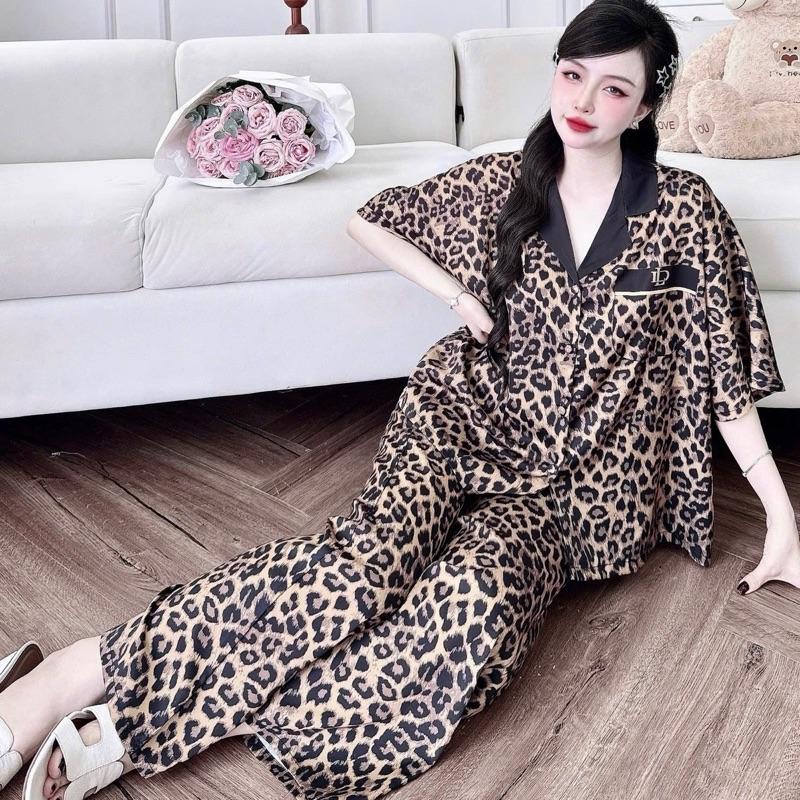 Bộ Quần Áo Lụa Hàn Châu Tay Cánh Dơi Quần Dài Nhiều Hoạ Tiết Sang Đồ Ngủ Nữ