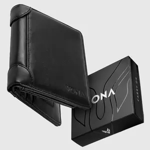 VONA Ian Wallet - Dompet Pria Lipat 3 Ruang Extra Slot Kartu SD Card Kulit Sintetis