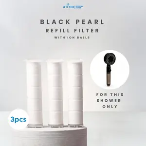 iFILTER - Black Pearl Refill 3pcs - Catridge Penyaring Air untuk Shower Kamar Mandi
