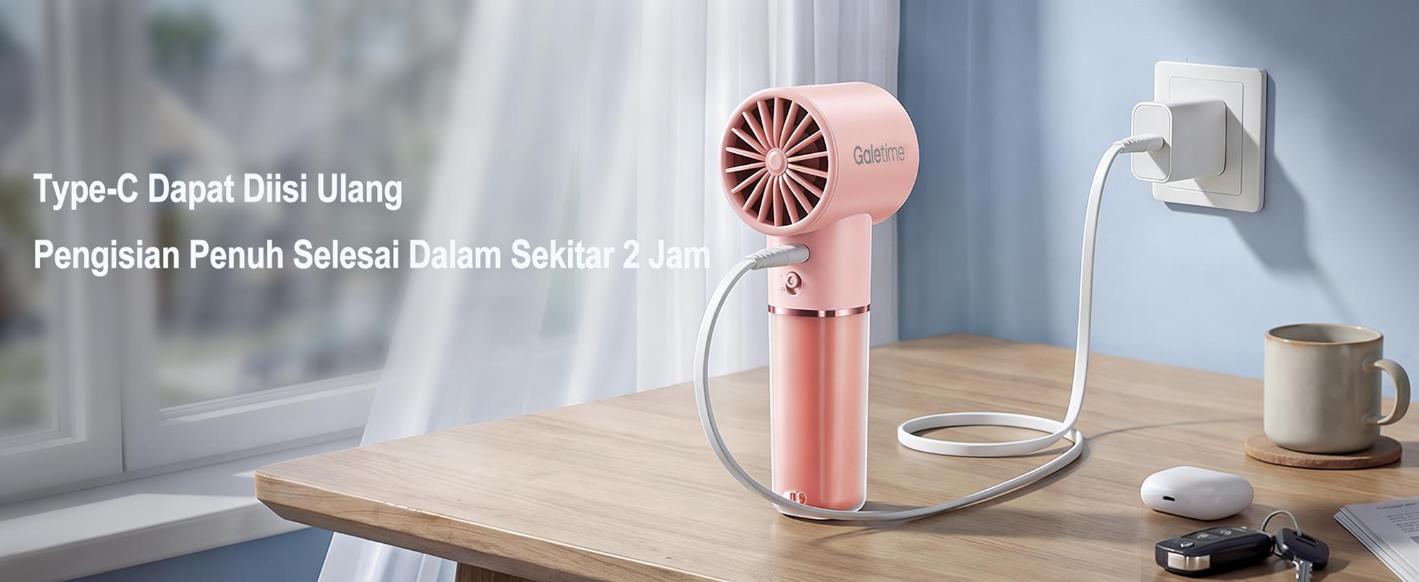 [COD]GaleTime GT05 Kipas Angin FAN 5000mAH  833min AI Fitur Hitung Waktu Sisa Akurat Hingga Menit 100 Level Kecepatan Layar LCD, Isi Ulang Type-C, Mudah Dibawa Hadiah