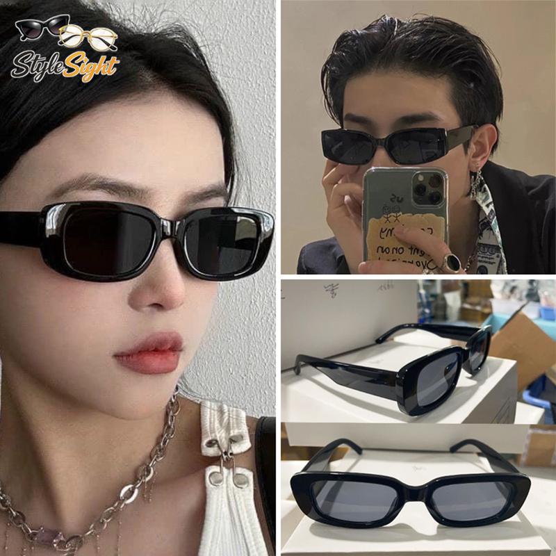 Kính Mát Hình Chữ Nhật UV400 Phong Cách Pháp Cổ Điển - Thời Trang Cho Nam Nữ