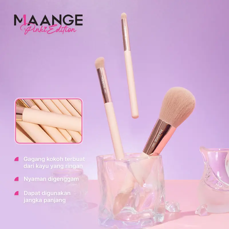 MAANGE PinkiEdition 10 Piece Daily Make up Brush Set + Box High Quality Brush Perfect for Gift MAG55075 5