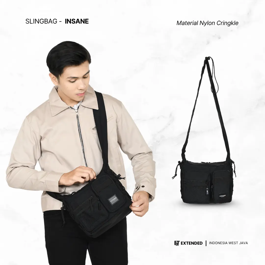 Extended Insane Bag - Tas Nylon Cringkle Premium Slingbag Pria Wanita Premium Tas Selempang Pria Wanita