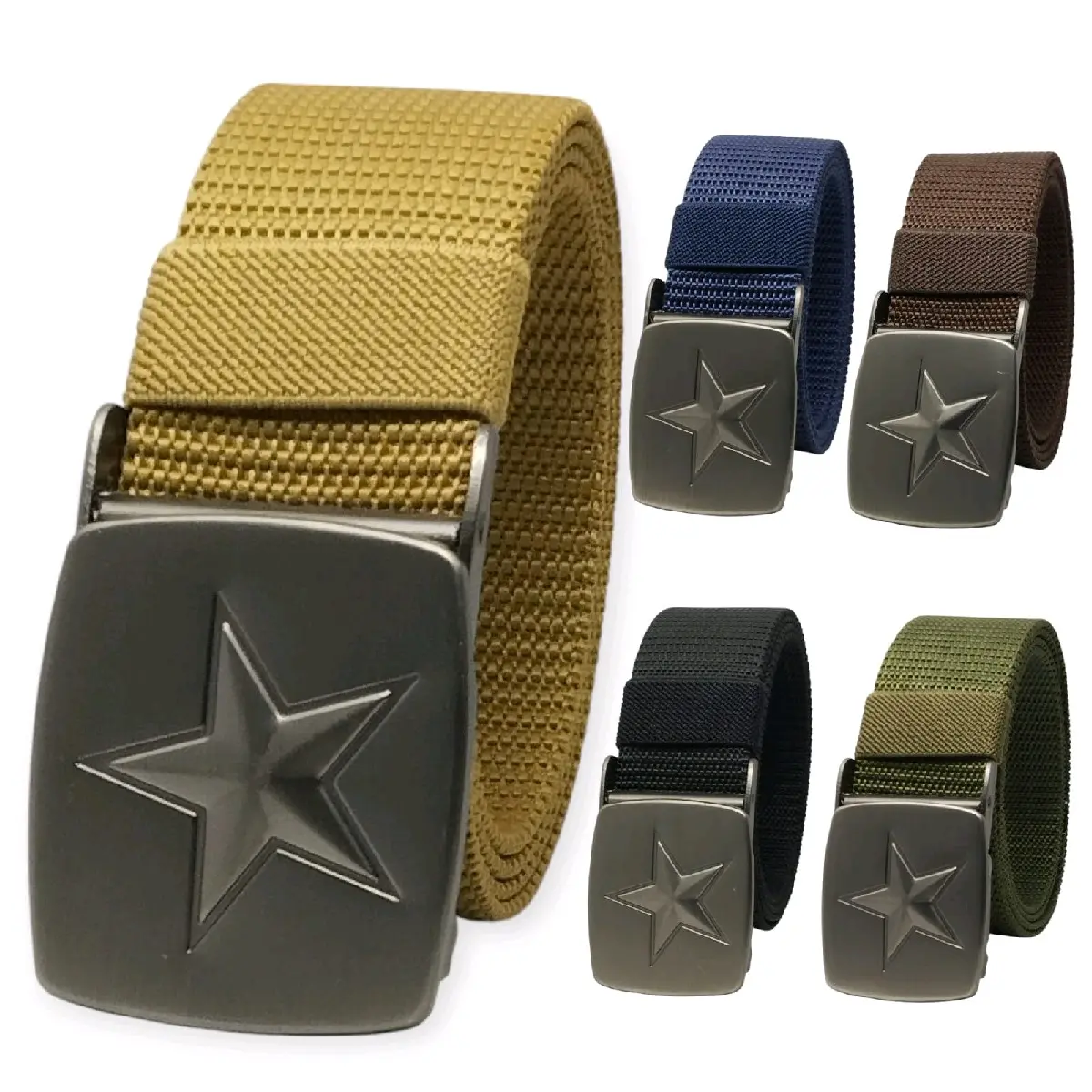 Gesper Sabuk Pria Tactical Nylon canvas belt kepala besi tebal motip bintang premium 04