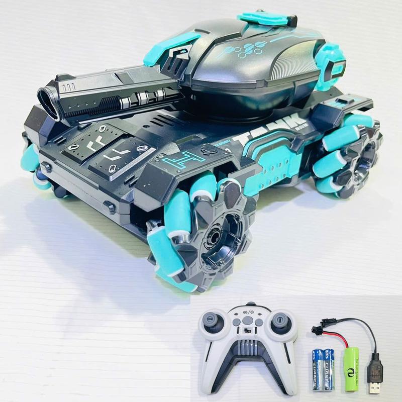 Xe Tăng Địa Hình Bánh Xoắn Điều Khiển Từ Xa Có Phun Hạt Cho Bé, Sử Dụng Pin Sạc, Có Âm Thanh Cho Bé Toy