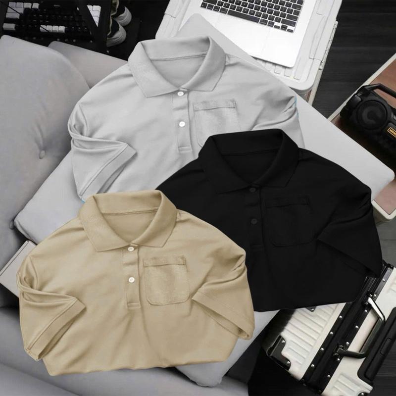 COMBO 3 ÁO THUN POLO CÓ TÚI VẢI THUN CÁ SẤU POLY Menswear Nam