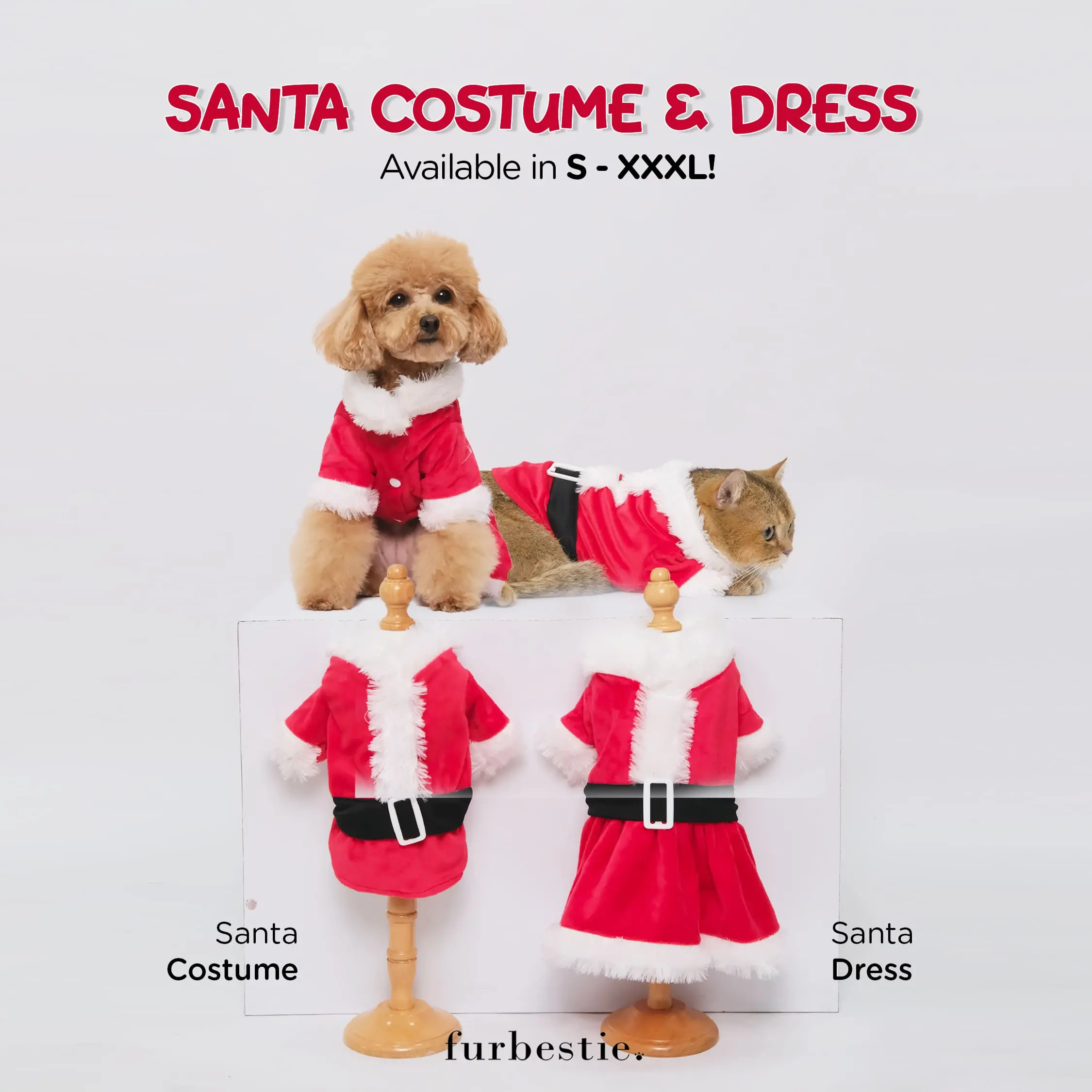 Furbestie by Pomapoo - Baju Kucing dan Baju Anjing Santa Costume & Dress Christmas & Natal Edition