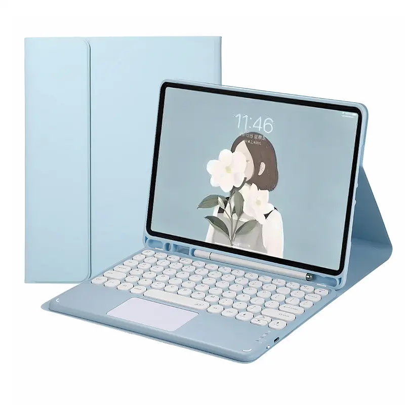 Case Keyboard For Samsung Tab A9 Plus A9+ 11 Inch 2023 WiFi 5G LTE SM X210 X215 X216 Wireless Flip Standing Bookcover Softcase Tablet Bluetooth 2