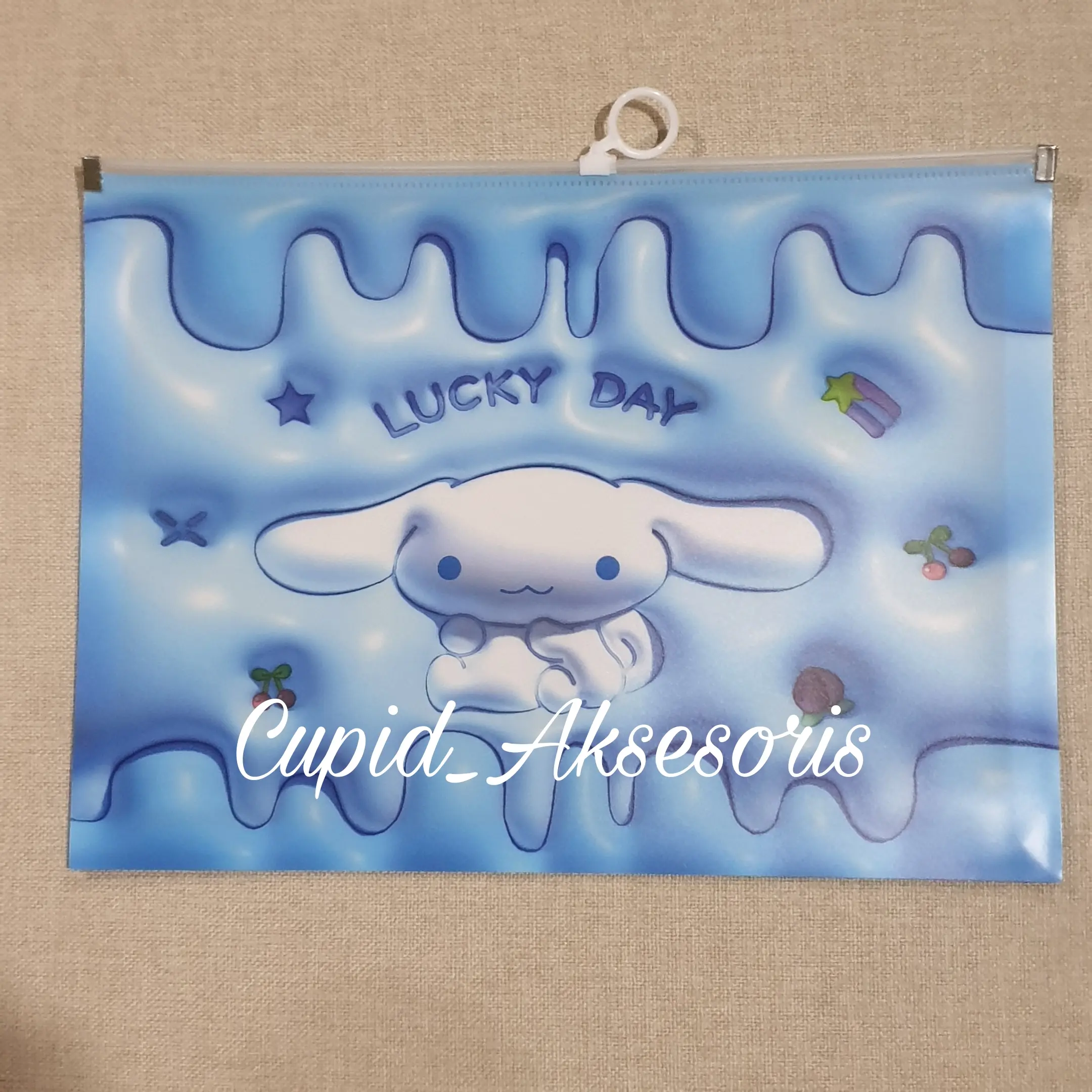 MAP MIKA A4 / TEMPAT DOKUMEN / ZIP LOCK MAP PLASTIK / MAP MULTIFUNGSI KUROMI SANRIO