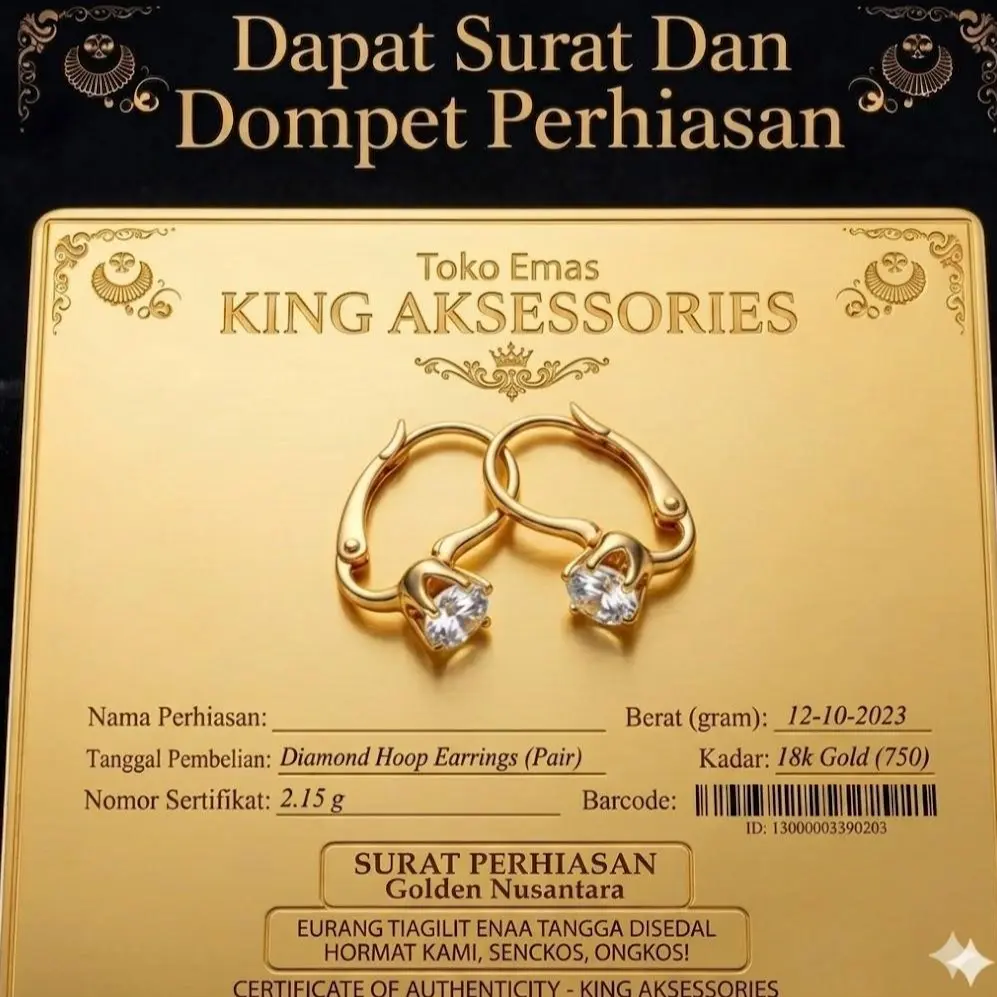 ANTING E.M.A.S MUDA ASLI MOTIF DESI PERMATA GRATIS DOMPET DAN SURAT PERHIASAN DARI TOKO