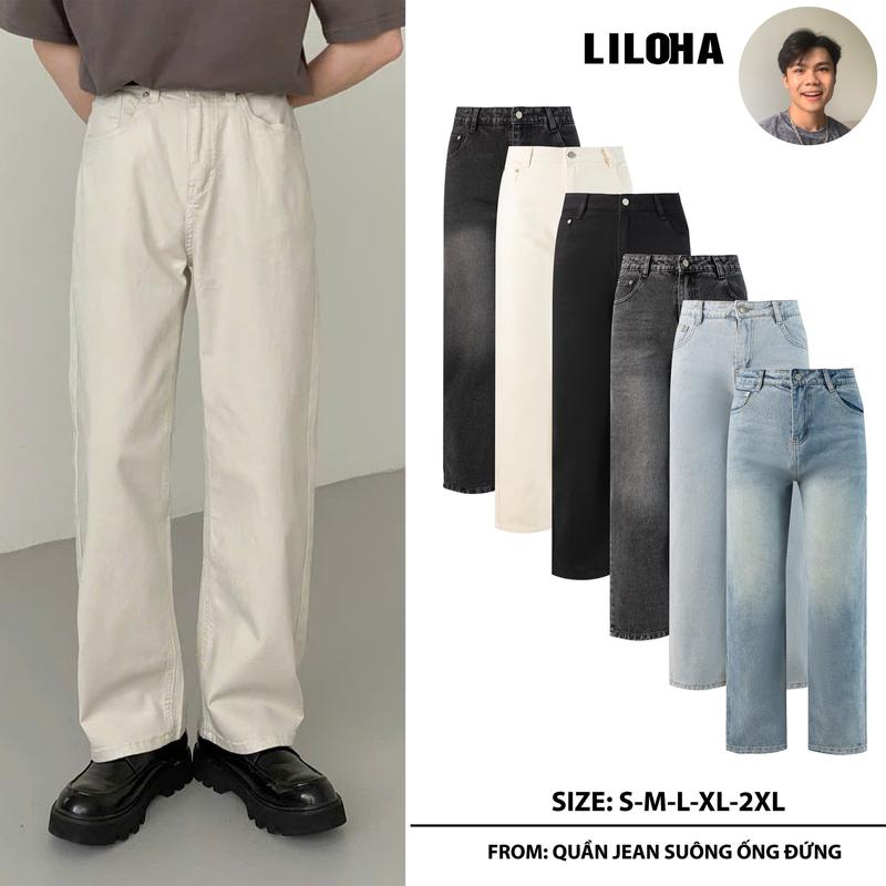 [ LILOHA x THANHDONGIAN ] Quần Jean Nam Ống Đứng LILOHA Wash Nhiều màu phong cách Retro Menswear Có Túi sau tôn dáng, Quần Jean 02