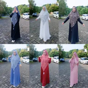 Khimar Cika CK012 Ceruty Printing (Apabila Stock Habis di Order PO)