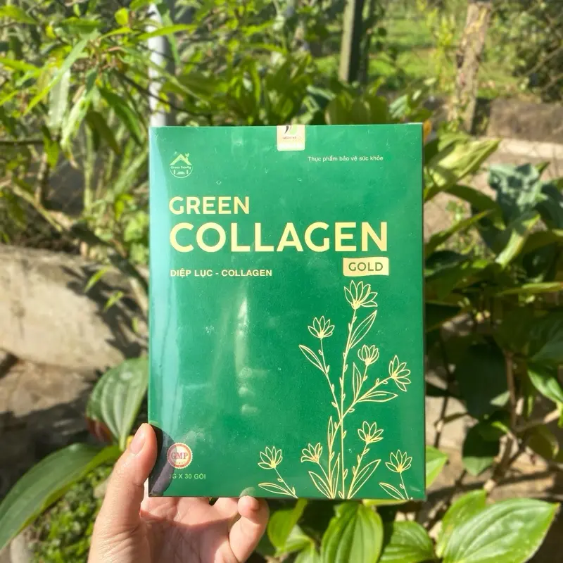 Bột Diệp Lục Collagen Gold Green Family - hộp 30 gói - thực phẩm chăm sóc sắc đẹp 5