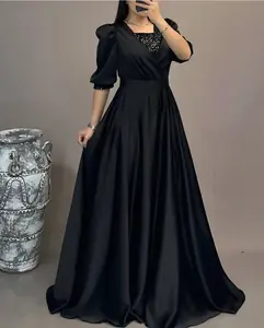 Alona Dress Satin Mix Tille Sequin Model Terbaru Wanita 2025 Warna Emerald Green Dress Mayung Bridesmaid Suuper Cantik