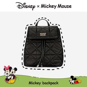 Beg galas Disney, Untuk Wanita, Gaya Chanel Baru, Berlian Serbaguna, Beg galas Serut Komuter, Hitam, Mickey, 2025