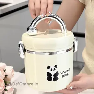 SZ-01 Lunch Box SUS304 1300ML Free Sticker Panda/Termos Soup/Rantang Anak Dewasa/Termos Portable