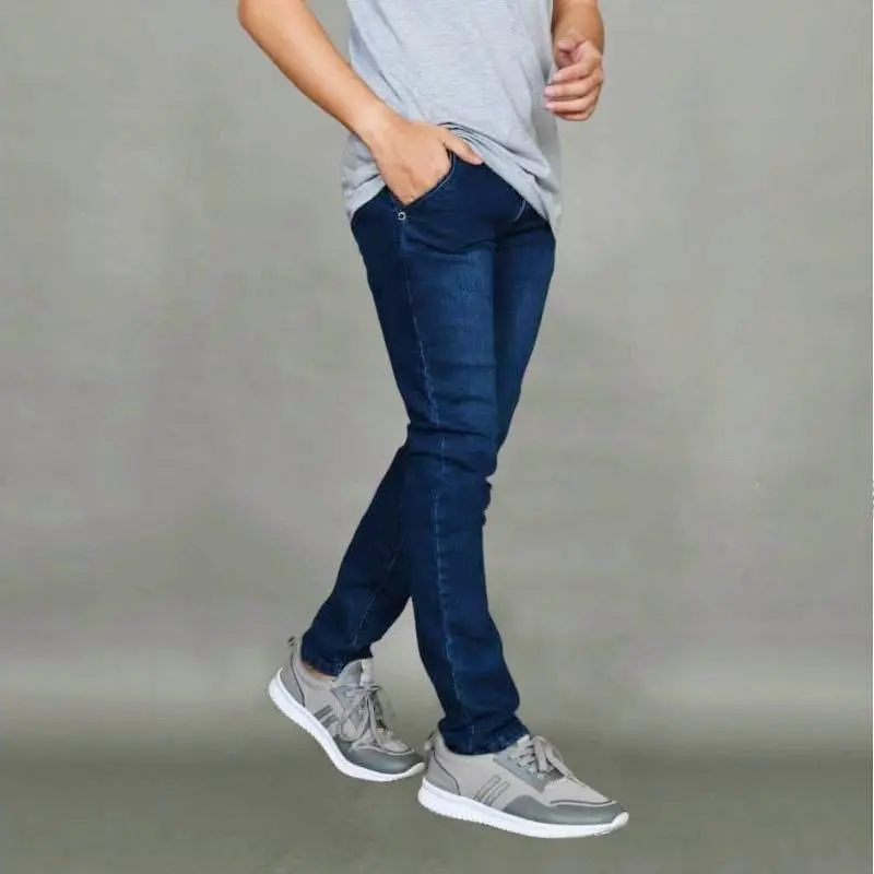 CELANA PANJANG JEANS PRIA MODEL PENSIL SLIMFIT SIZE 27 S/D 38 Denim Hitam Skinny Melar Soft Stretch 2