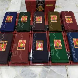 Sarung Tenun Wadimor Polos Warna Tumpal Kembang sarung kembaran oleh oleh haji santri ( TUMPAL RANDOM ) Muslim Dewasa Kain - RC