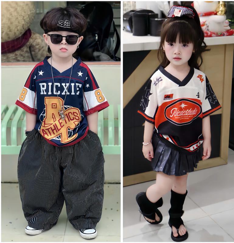  Ricxie Kids - Combo 2 Áo Thun Lưới Số 45 & RC88 Cho Bé Trai Gái 10kg Đến 40kg Màu Đỏ và Xanh than Chất Liệu Thoáng Mát Thiết Kế Năng Động Hiện Đại 