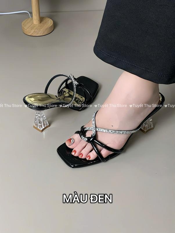  CAO 7CM Dép cao gót  quai xoàn gót mika  sang chảnh 