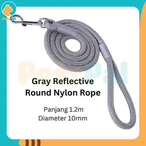 Tali Hewan Peliharaan Anjing Tebal Bulat Reflektif Nilon Kuat Panjang