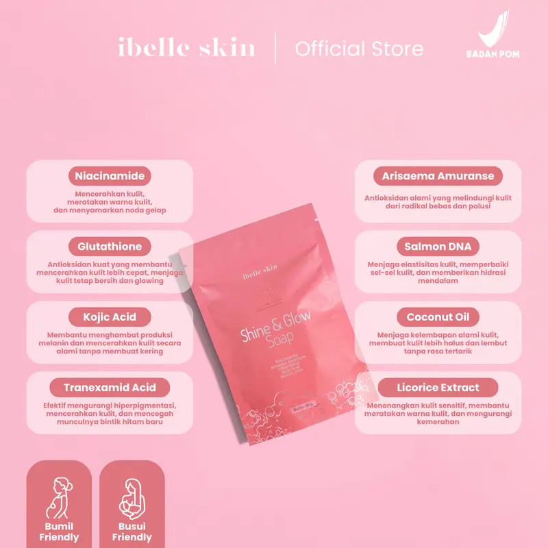 Paket Whitening Glow Body Set – Sabun & Premium Body Lotion | Cerah, Lembap, Bersih | Handbody Infus Duo + Shine & Glow Soap | IBELLE SKIN 2