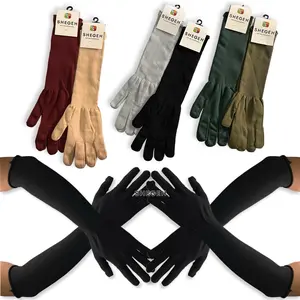 SARUNG TANGAN POLOS PANJANG SAMPAI SIKU DEWASA/SARUNG TANGAN SEPEDA 5 JARI POLOS