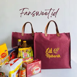 1 PCS Tas Hampers Lebaran Eid Mubarak Jumbo Bahan DENIM