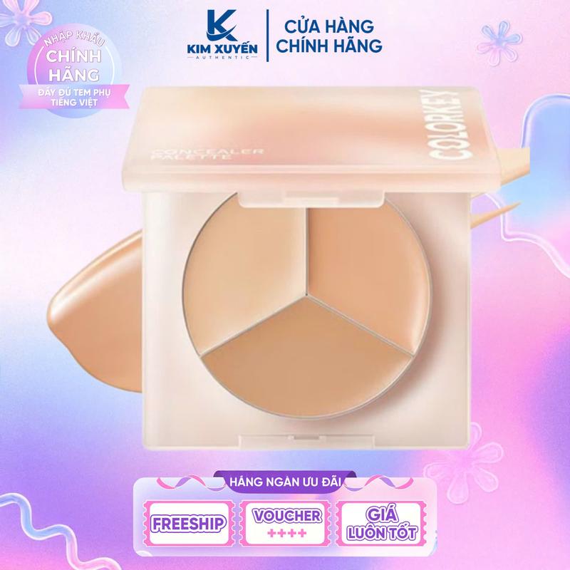 Bảng kem che khuyết điểm Colorkey Targeting Three-Colour Concealer Palette 3.9G