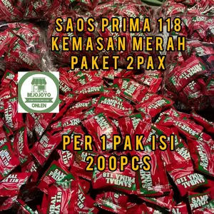saos sambal prima 118 kemasan merah 2 pax (400sachet) Instan