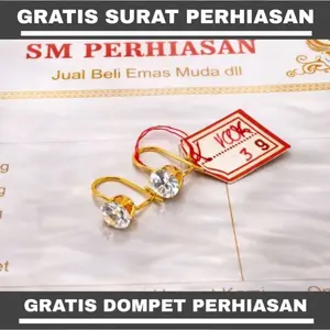 Jual Rugi Anting Desi Lapisan E.M.A.S Muda Asli Gratis Dompet Dan Surat Perhiasan Dari Toko
