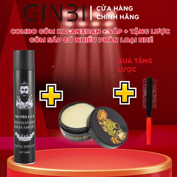 COMBO GÔM XỊT TÓC KALANXUAN VÀ SÁP VUỐT TÓC TẶNG LƯỢC TẠO KIỂU GIỮ NẾP TÓC NHANH KHÔ HƯƠNG NƯỚC HOA