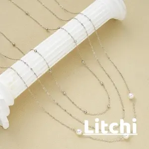 [Litchi] Pantai Mewah Pinggang Tumpuk Rantai mutiara Sexy Multilayer F397