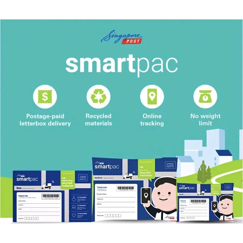 Smartpac Mini Lite/Prepaid Label Plastic poly mailer smartpac small smartpac medium postage.