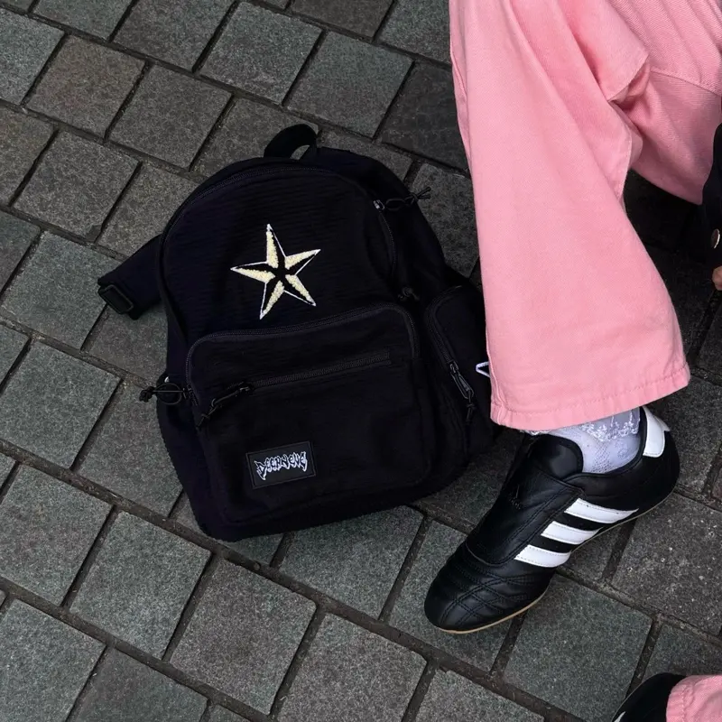 Mini Backpack Enamor Corduroy DeepNeve Black Tas Ransel Mini Enamor Corduroy Deepneve Hitam 1