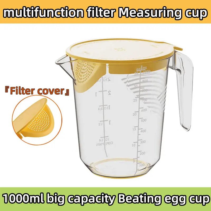 Measuring cup multifunction filter measuring glass Graduated wash rice Beating egg cup Baking tool big capacity Bakery supplies kitchen Egg liquid Wash fruit Utensils Scale
