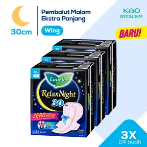 Laurier Relax Night 24s Triplepack - Pembalut Wing 30cm