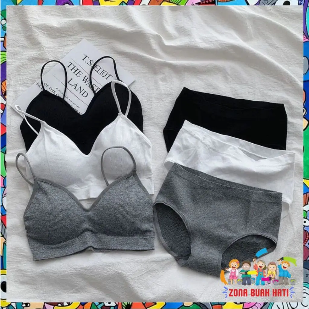 ZBH Bra Set Wanita 6660 One Set Tanktop BH Celana Dalam Push Up Wanita Tanpa Kawat Elastis Pakaian Dalam t Murah