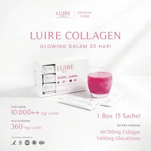LUIRE Collagen Peptide 10.000mg - 1 Box isi 15 sachet Minuman Serbuk Rasa Stroberi Kolagen Pemutih Badan | Collagen Peptide Drink |