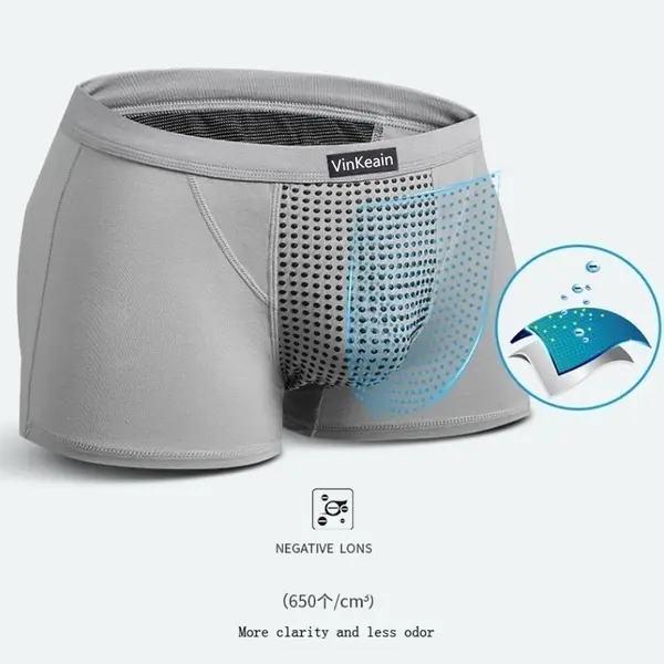 Firstrich / Nam giới Nam châm sức khỏe từ tính Đồ lót Boxer Quần đùi nam Quần đùi trị liệu sức khỏe Seluar Dalam Terapi Ajaib
